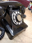 Vtg Bell System Western Electric F1 Black Rotary Desk Telephone Metal/Bakelite