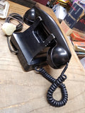 Vtg Bell System Western Electric F1 Black Rotary Desk Telephone Metal/Bakelite
