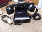 Vtg Bell System Western Electric F1 Black Rotary Desk Telephone Metal/Bakelite