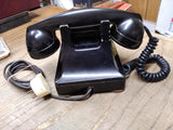 Vtg Bell System Western Electric F1 Black Rotary Desk Telephone Metal/Bakelite