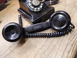 Vtg Bell System Western Electric F1 Black Rotary Desk Telephone Metal/Bakelite