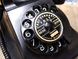 Vtg Ericsson Black Rotary STD PTT Desk Telephone SIMCA Car Dealer Updated Wiring