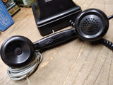 Vtg Ericsson Black Rotary STD PTT Desk Telephone SIMCA Car Dealer Updated Wiring