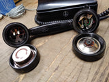 Vtg Ericsson Black Rotary STD PTT Desk Telephone SIMCA Car Dealer Updated Wiring