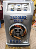 Vtg EMPTY Jim Beam 1968 Kentucky Bourbon Decanter Harolds Club Reno Slot Machine