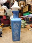 Vtg EMPTY Jim Beam 1965 Kentucky Bourbon Decanter Blue Milk Glass Shepard & Dog
