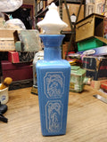 Vtg EMPTY Jim Beam 1965 Kentucky Bourbon Decanter Blue Milk Glass Shepard & Dog