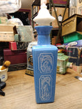 Vtg EMPTY Jim Beam 1965 Kentucky Bourbon Decanter Blue Milk Glass Shepard & Dog