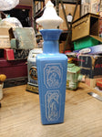 Vtg EMPTY Jim Beam 1965 Kentucky Bourbon Decanter Blue Milk Glass Shepard & Dog