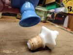 Vtg EMPTY Jim Beam 1965 Kentucky Bourbon Decanter Blue Milk Glass Shepard & Dog