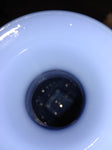 Vtg EMPTY Jim Beam 1965 Kentucky Bourbon Decanter Blue Milk Glass Shepard & Dog