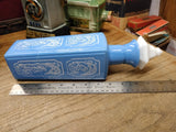 Vtg EMPTY Jim Beam 1965 Kentucky Bourbon Decanter Blue Milk Glass Shepard & Dog