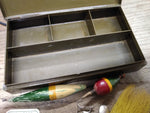Vtg Horrocks Ibbotson Tackle Box South Bend Krokodile Wooden Fishing Lures Lot!