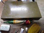 Vtg Horrocks Ibbotson Tackle Box South Bend Krokodile Wooden Fishing Lures Lot!