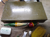 Vtg Horrocks Ibbotson Tackle Box South Bend Krokodile Wooden Fishing Lures Lot!