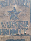Antique 1923 Pratt & Lambert Pale Automobile Varnish 1 Qt Soldered Tin Can Full!