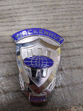 Vtg Wackenhut Security Guard Silver Tone Badge #139056 Blue Enamel Obsolete Nice