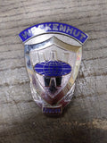 Vtg Wackenhut Security Guard Silver Tone Badge #139056 Blue Enamel Obsolete Nice