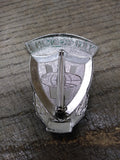 Vtg Wackenhut Security Guard Silver Tone Badge #139056 Blue Enamel Obsolete Nice