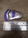 Vtg Wackenhut Security Guard Silver Tone Badge #139056 Blue Enamel Obsolete Nice