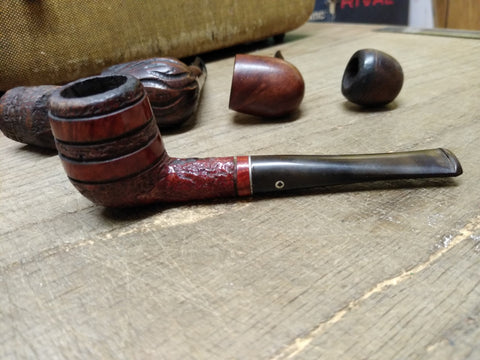 Vtg Kaywoodie Imported Briar Rusticated Billiard Smoking Tobacco Pipe w/Stinger!