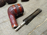 Vtg Kaywoodie Imported Briar Rusticated Billiard Smoking Tobacco Pipe w/Stinger!
