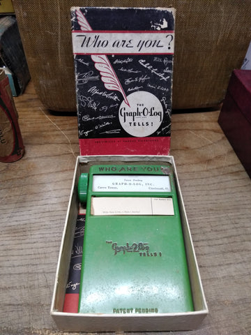 Vtg Graph O Log Handwriting Analysis Party Game Famous Signatures 1930's w/Box!