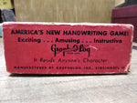 Vtg Graph O Log Handwriting Analysis Party Game Famous Signatures 1930's w/Box!