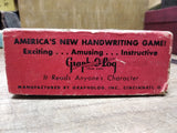 Vtg Graph O Log Handwriting Analysis Party Game Famous Signatures 1930's w/Box!