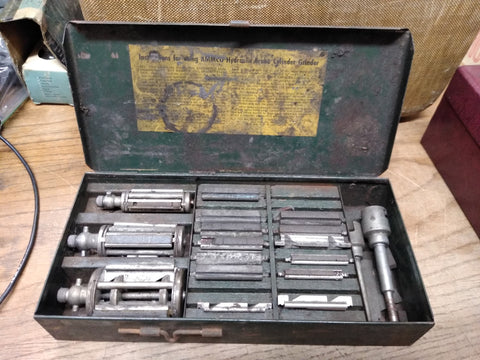 Vtg AMMCO Hydraulic Brake Cylinder Grinder Automotive Car Original Steel Box