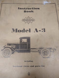 Vtg 1930's International Harvester Model A3 Truck Instruction Book w/Supplement