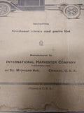Vtg 1930's International Harvester Model A3 Truck Instruction Book w/Supplement