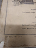 Vtg 1930's International Harvester Model A3 Truck Instruction Book w/Supplement