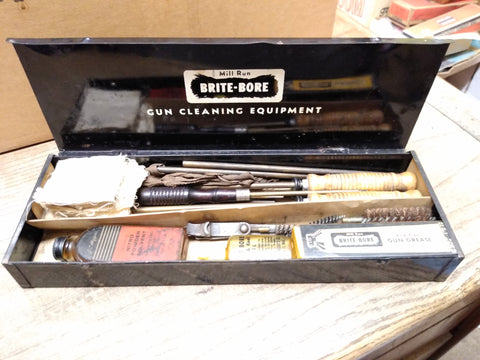 Vtg Mill Run Brite Bore Rifle Cleaning Kit Original w/Totally Loaded Steel Case