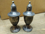 Vtg 925 Sterling Silver Weighted Salt and Pepper Shakers Glass Lined 4.25 in