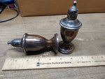 Vtg 925 Sterling Silver Weighted Salt and Pepper Shakers Glass Lined 4.25 in