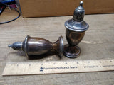 Vtg 925 Sterling Silver Weighted Salt and Pepper Shakers Glass Lined 4.25 in