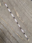 Vtg Gold Over 925 Sterling Silver 7.5 in Bracelet Unknown Stones Push Lock Clasp