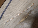Vtg Gold Over 925 Sterling Silver 7.5 in Bracelet Unknown Stones Push Lock Clasp