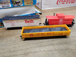 Vtg HO Train Car Loader Lot Life Like Tyco Cars Unloading Car Pipe Loader Boxes!