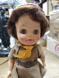 Vtg 1965 Effanbee Brownie Girl Scout 8.5" Doll Uniform Hat Opening Eye's Nice!