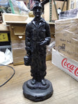 Vtg Handcrafted Coal Miner Sculpture Statue Made From Pennsylvania Hard Coal 11"
