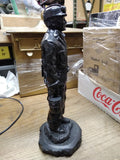 Vtg Handcrafted Coal Miner Sculpture Statue Made From Pennsylvania Hard Coal 11"