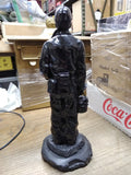 Vtg Handcrafted Coal Miner Sculpture Statue Made From Pennsylvania Hard Coal 11"