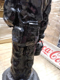 Vtg Handcrafted Coal Miner Sculpture Statue Made From Pennsylvania Hard Coal 11"