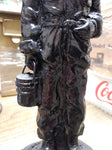 Vtg Handcrafted Coal Miner Sculpture Statue Made From Pennsylvania Hard Coal 11"