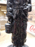 Vtg Handcrafted Coal Miner Sculpture Statue Made From Pennsylvania Hard Coal 11"
