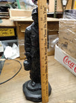 Vtg Handcrafted Coal Miner Sculpture Statue Made From Pennsylvania Hard Coal 11"