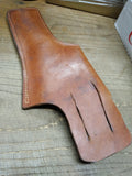 Vtg Brown Leather Large 15 inch Pistol Holster 6 inch Barrel Left Hand