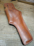 Vtg Brown Leather Large 15 inch Pistol Holster 6 inch Barrel Left Hand